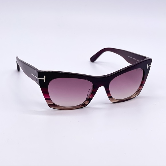 NEW TOM FORD KASIA TF459 71F WOMEN’S CAT EYE SUNGLASSES FT0459/S BURGUNDY - Picture 7 of 10